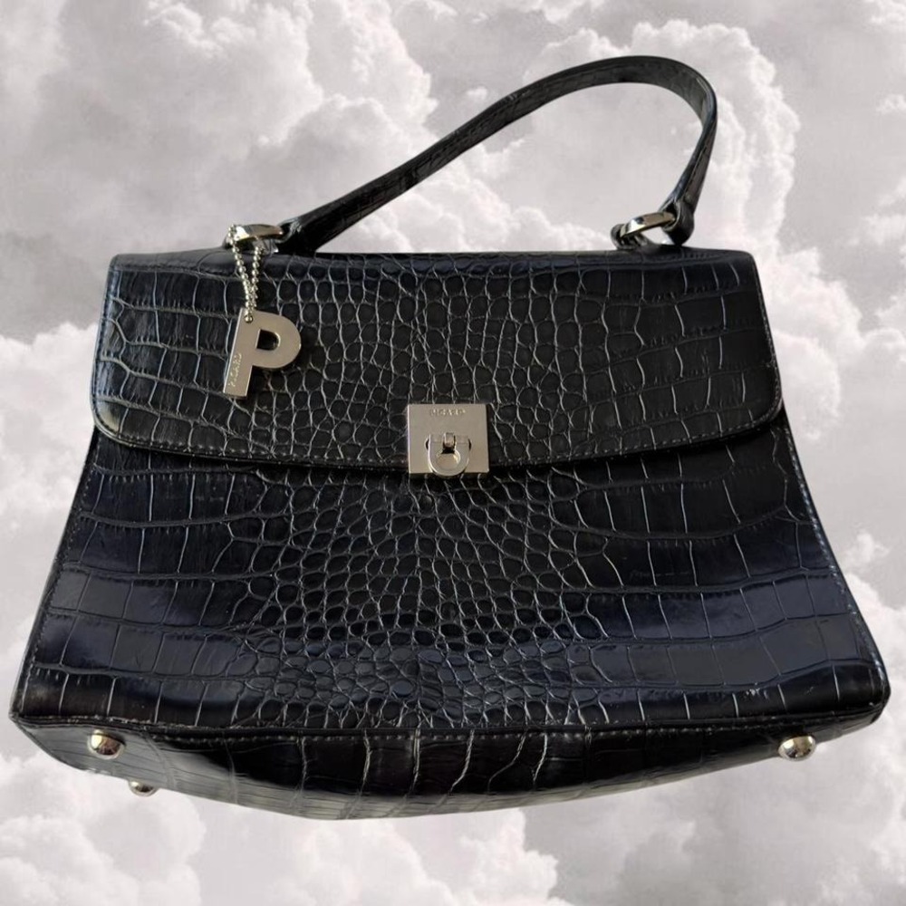Black Leather Picard German Brand Shoulder Bag Purse